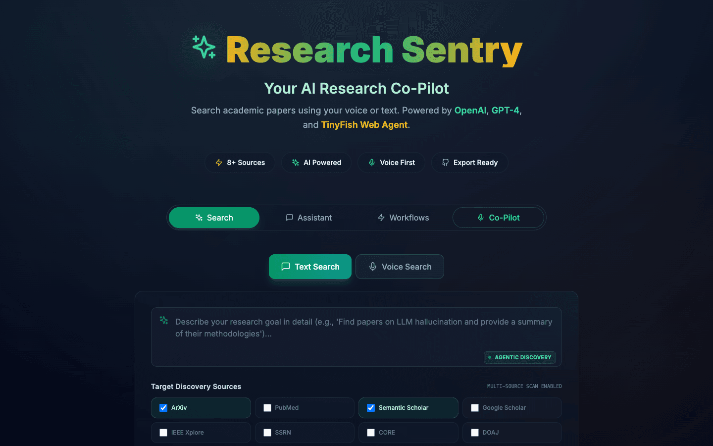 Research Sentry, running